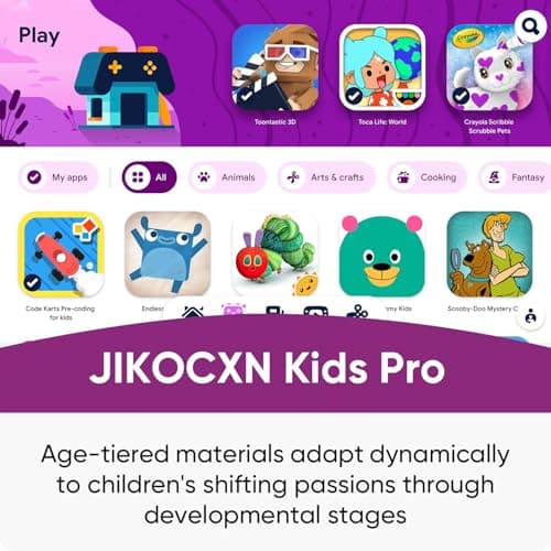 JIKOCXN Kids Tablet, Android 16 Tablet for Kids 10 inch Octa-Core with Case, 24GB RAM 64GB ROM 1TB TF Card Expandable for Toddler Children, Parental Control, Dual Camera, BT5.0, WiFi, Gift (Purple) - Thumbnail 3