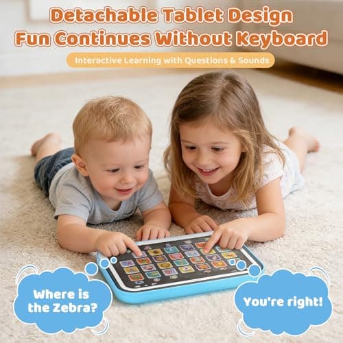 Learning Toy for 1 2 3 Years Old Boys Girls, Learning Laptop Toys for Toddlers Ages 2-4 with Music & Sound, 2-in-1 Early Educational Laptop with a Detachable Tablet, Gifts for Age 12-18 Months - Thumbnail 4