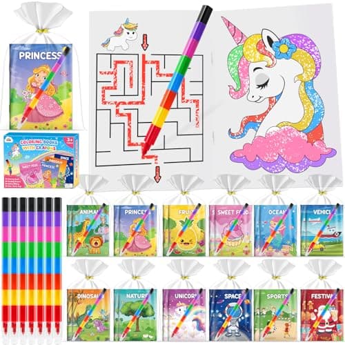 ZMLM 24 Pack Coloring Books for Kids with Crayons,Graduation Party Favors for Kids 4-8, Goodie Bags Stuffers for Toddlers, Classroom Prizes Birthday Return Gifts (Party) - Image 1