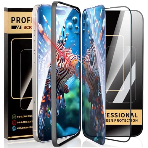 3 Pack Screen Protector for iPhone 15 Plus [6.7 inch] iPhone 16 Pro iPhone 14 2 HD 1 Privacy with Installation Frame, Dynamic Island Compatible,Tempered Glass[9H Hardness]Durable and Drop-Proof - Image 1