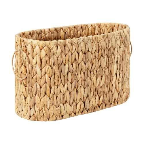 StorageWorks Toilet Paper Storage, Toilet Paper Storage Holder for 6 Regular Rolls, Wicker Basket for Bathroom, Natural Water Hyacinth - Image 1