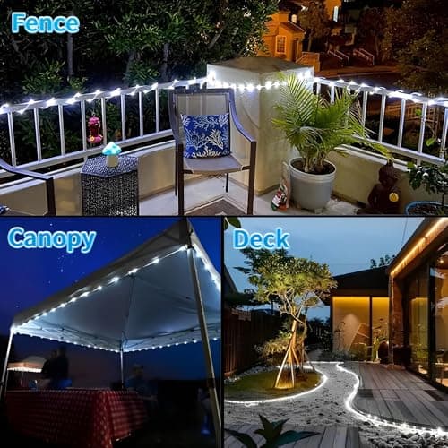 LairtPOW Solar Rope Lights 39FT 100LEDs,IP65 Waterproof Outdoor String Light, Palm Tree Lights for Party Garden Yard Pathway Patio Wedding Christmas Halloween Holiday Decoration (Cool White) - Thumbnail 6