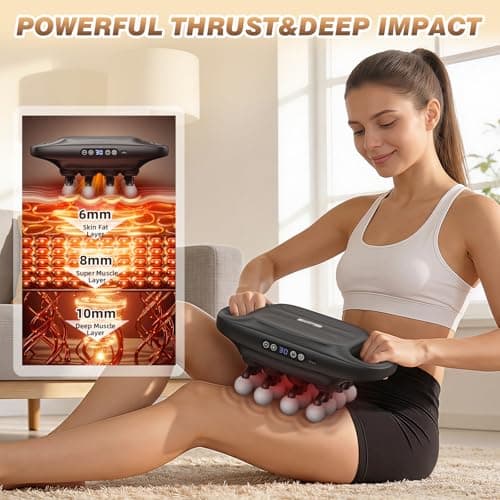 Prisag 16 Head Deep Tissue Massage Gun, Percussion Muscle Massager with 3 Modes & 30 Intensities, Ultra-Quiet Massage Gun for Back,Shoulders, Legs, Foot, Muscle Pain Relief, Ideal Gift for Men Women - Thumbnail 2