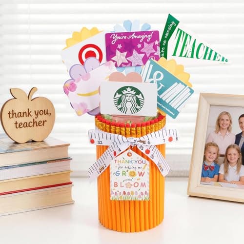 dzbGift Teacher Appreciation Gifts-Pencil-Shaped Flower Vase,Gift Card Holder,Pencil Holder,Teacher vase Gift for Back to School,First of School centerpieces,School Office Decor - Image 1