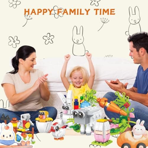 Tecnobicho STEM 12-in-1 Rabbit Building Blocks Toys for Boys Girls 6 7 8 9 10 11 12 Years Old Creative Bunny Building Set Valentines Christmas Birthday Gifts - Thumbnail 4