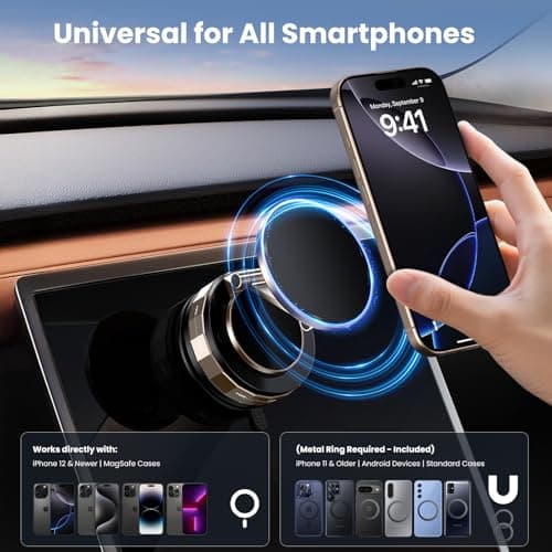 TECKNET Vacuum Magnetic Phone Holder - Upgraded 360° Adjustable Nano Gel Suction Cup Phone Holder for MagSafe, Car Mount for Car/Gym/Kitchen, Compatible with iPhone, Android and All Smartphones - Thumbnail 6