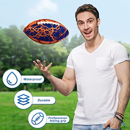 Jasonwell Waterproof Football Pool Toys - Strong Grip Soft Football for All-Weather Play Pool Games Beach Toys Water Footballs Outdoor Sports Toy Christmas Birthday Gifts for Kids Boys Teens Adults - Thumbnail 4