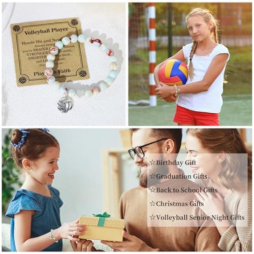 BAYLAY Volleyball Gifts for Teen Girls - Volleyball Bracelet Senior Night Gifts Accessories Stuff for Teen Girls Women Mom Birthday Gift Ideas for Kids Easter Essentials Basket Christmas Stocking Stuffers - Thumbnail 6