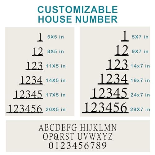 Personalized Metal House Number Sign: Modern House Numbers for Outside, Custom Metal Address Signs for Houses, Large Number Address Plaque with Floating Screw Kit - Thumbnail 3