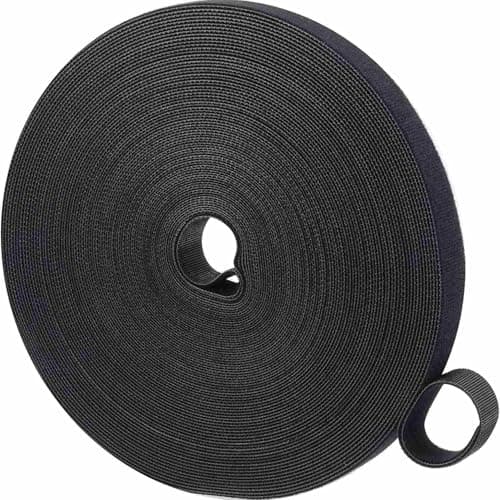 1/2 Inch Hook and Loop Roll Reusable Cable Ties Cable Management Straps Cord Organizer Double-Sided Heavy Duty Strips Black Cord Wrap for Computer Home Office Date Center (Black, 1/2inch 54Yards) - Image 1