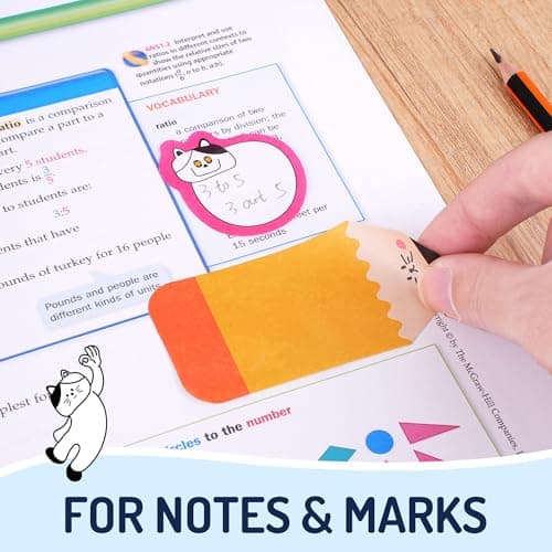 YPLUS Cat Sticky Notes Set, 440pcs Cute Planner Self-Stick Note Pads with Lined to Do List, Divider Tabs and Shaped Memos, Funny Office School Supplies, Gifts for Cat Lovers - Thumbnail 5