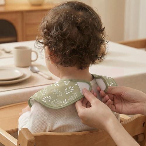 CIVARUA KIDS 3-Pack Baby Feeding Bibs | Waterproof Stain-Resistant 3D Food Catcher, Soft Lightweight Design for Baby-Led Weaning, Infants & Toddlers 3-24 Months Green Bloom - Thumbnail 3