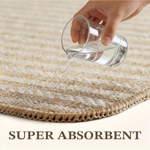 MatEssenz 2x3 Indoor Door Mat, Non Slip Entryway Rug with Rubber Backing, Washable Front Door Rug, Low Profile Dirt Trapper Woven Mat for Double Door, Mudroom, Patio, Khaki - Thumbnail 6