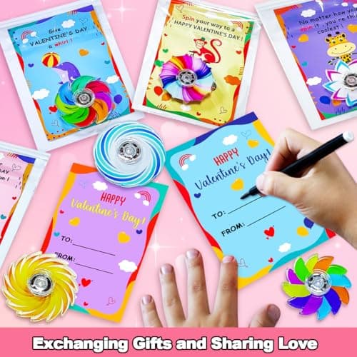 YXOTJHS 24 Pack Valentines Day Gifts For Kids Classroom With Fidget Spinner, Valentines Day Cards For Kids School Boys Girls, Bulk Fidget Valentines Gift For Class Exchange - Thumbnail 6