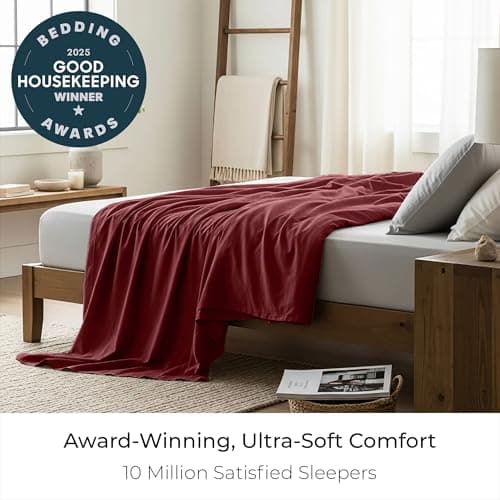 Mellanni Twin Size Flat Sheet - Iconic Collection Bedding - Hotel Luxury, Extra Soft, Cooling - Wrinkle, Fade, Stain Resistant - 1 Flat Sheet Only (Twin, Brick Red) - Thumbnail 3