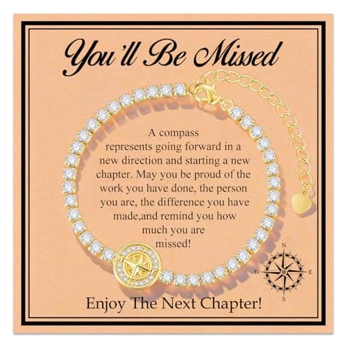 Retirement Gift Bracelet for Women - Compass Bracelet Coworker Leaving Travel Graduation Gifts for Women,Goodbye Going Away Farewell Retired Gift for Coworkers Woman Friends Manager Teacher Style-1