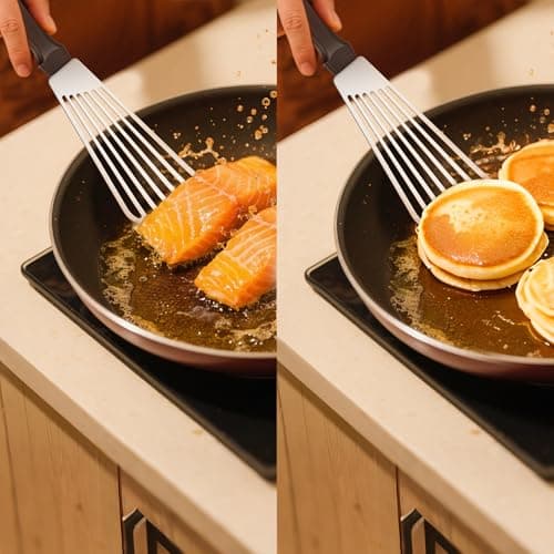 MUJINON Fish Spatula 18/8 Stainless Steel, Thin Long Flexible 12.5-in Metal Spatula Fish Turner Brushed Kitchen Utensil for Outdoor Grilling Daily Barbeque, Dishwasher Safe - Thumbnail 6