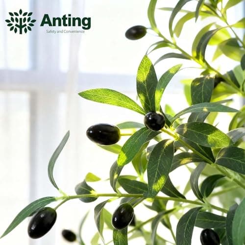 ANTING 6FT Faux Olive Tree, Artificial Olive Trees Indoor with Natural Wood Trunk & Lifelike Fruits, Fake Silk Plant with Pot, Realistic Leaves Artificial Tree for Bedroom, Living Room, Office Decor - Thumbnail 4