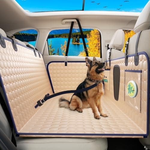 Ucolofun PU Leather Back Seat Extender for Dogs, Dog Car Seat Cover for Back Seat with Hard Bottom, 400LBs Support, Dog Hammock for Car SUV and Small Trucks