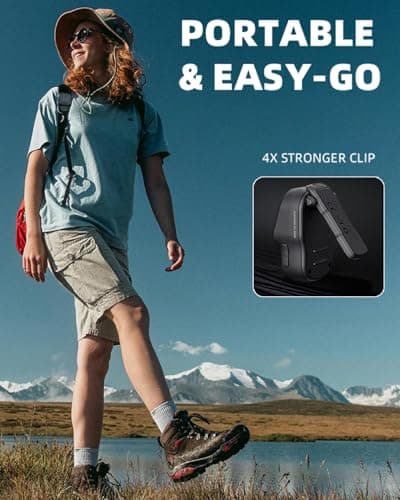 GOTOOLZ Wearable Bluetooth Speaker, Bluetooth 5.4 Clip On Wireless Speaker with Mic, TWS Function, 12Hrs Playtime, IPX7 Waterproof, Mini Portable Speakers for Outdoor Working, Biking, Running - Thumbnail 4