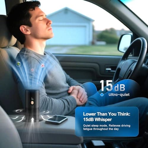 Arint Mini Car Air Purifier-True HEPA Portable Small Air Purifier 15dB Quiet Cordless for Smoke/Dust/Pet Hair with 3-Layer Filtration for Cars/Small Bedroom/Office/Desk/Travel (Black） - Thumbnail 4