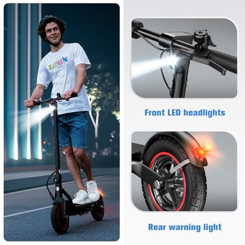 Electric Scooter Adults, 10" Pneumatic Tires, 500W Powerful Motor, 22 MPH Speed, 23 Miles Long Range, Dual Brake, APP Control, Foldable Commuting Scooter for Adult and Teens - Thumbnail 6