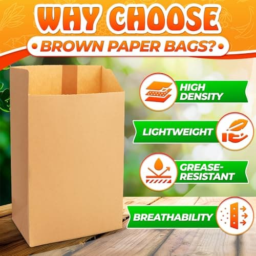 Set of 120 Tiny Small Brown Paper Bags - Sturdy Brown Lunch Bags for Snacks, Pastries, Cookies & Candies, Party Favors and Gifts - Durable & Convenient Size (7.9x1.6x3.9") Great for Home and Business - Thumbnail 3