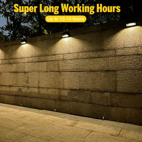 Brighter Solar Fence Lights,Solar Lights Outdoor Waterproof,Warm White and RGB 8 Colors,Dusk to Dawn Deck Light, Outdoor Lighting for Backyard/Railing/Wall/Step/Patio（12 Pack,Black） - Thumbnail 3