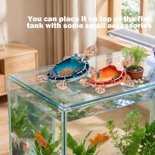 PepFurSt Sea Turtle Figurines-Fish Tank Decorations- Turtle Tank Decorations- Aquarium Decor - Decorative Tray for Holding Small Items (Orange) - Thumbnail 6