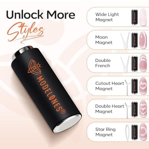 modelones French Cat Eye Magnet Set, Scissor-Shaped Nail Magnet Tool, 2 IN One Cateye Nail Magnet for French Effect, Hole&Bunny-Shaped&Heart Magnet for Cat Eye Gel Polish DIY Easter's Nail Salon - Thumbnail 6