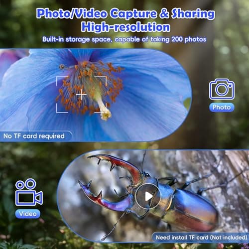 Kids Microscope 1000X, Ahalfcit Handheld Digital Camera with 2.4" HD IPS Screen, Portable Mini Pocket Nature Exploration Toy, STEM Science Learning Gift for 3-12 Year Old Boys and Girls - Thumbnail 4