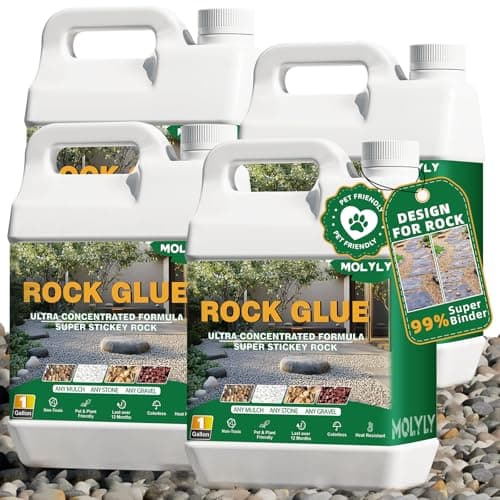 Rock Glue for Landscaping - 4 Gallon Mulch Glue, Gravel Binder & Stone Adhesive, Fast-Dry, Non-Toxic, Weather-Resistant for Patios, Garden, Walkways and Paths