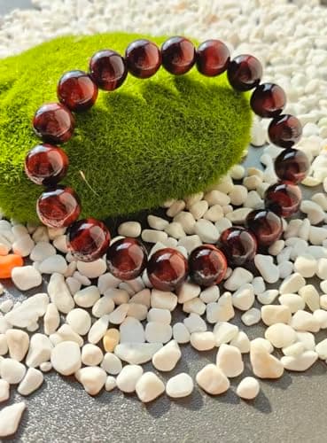 FUDIDU Red Tiger Eye Bracelet for Men&Women | Approximately 7-1/2 Inch Adjustable 1/2 Inch Bead Crystal Bracelets for Courage, Protection Wealth | Couple Bracelets, Unique Gifts Men's Jewelry 12mm - Thumbnail 3