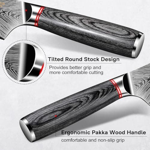 Plys 6.5 inch Titanium Coated Nakiri Knife Japanese Chef Knife with Sheath High Carbon Stainless Steel Vegetable Cleaver - Thumbnail 3