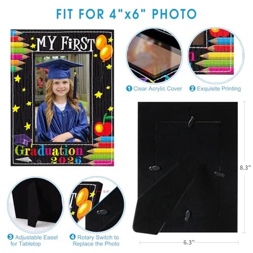 FaCraft Preschool Graduation Gift - 4"x6" Pre K Kindergarten Graduation Gifts 2026 Graduation Picture Frame My First Graduation Frame End of Year Gift for Kids Students Boys Girls Son Daughter - Thumbnail 3