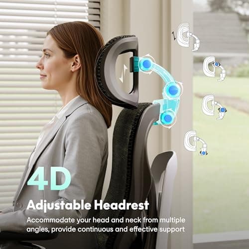 FLEXISPOT ErgoX Max Ergonomic Office Chair with footrest Black - Aluminum Alloy Frame & Base, 661 lb Capacity, 5D Armrests, 4D Adaptive Lumbar & 4D Headrest 1 - Thumbnail 4