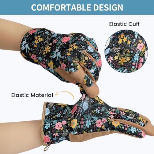 Pleneal Gardening Gloves for Women - Leather Garden Gloves Thorn Proof, Outdoor Protective Working Gloves - Thumbnail 4