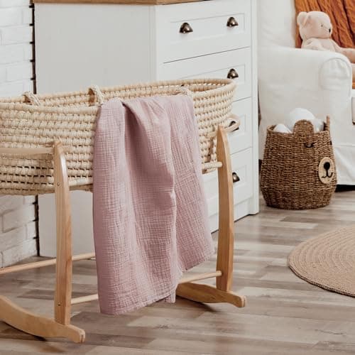 GLLQUEN BABY Muslin Swaddle Blankets for Girls, 2-Pack Organic Baby Blankets for Girl Boy, Newborn Receiving Blanket, Baby Swaddle Blanket Unisex, Baby Essentials, Registry & Gift, 40 x 38 inches - Thumbnail 5