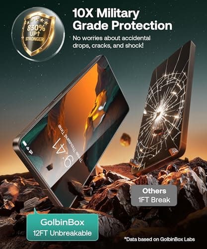 GolbinBox 9H+ for Samsung Galaxy S26 Ultra Screen Protector [12FT Military-Grade] Aerospace Glass Anti-Blue Light Full Coverage Fingerprint Unlock Touch Sensitivity Case Friendly Bubble-Free 2 Pack - Thumbnail 2