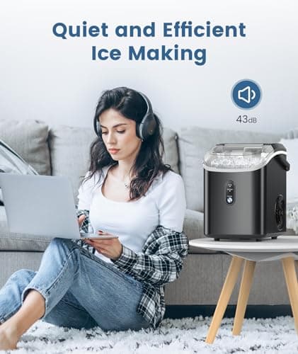 COWSAR Nugget Ice Makers Countertop, Pebble Ice Maker Machine with Soft Chewable Ice, 34Lbs/24H, Self-Cleaning, One-Click Operation, Pellet Ice Maker Countertop for Home/Kitchen/RV/Camping - Thumbnail 6