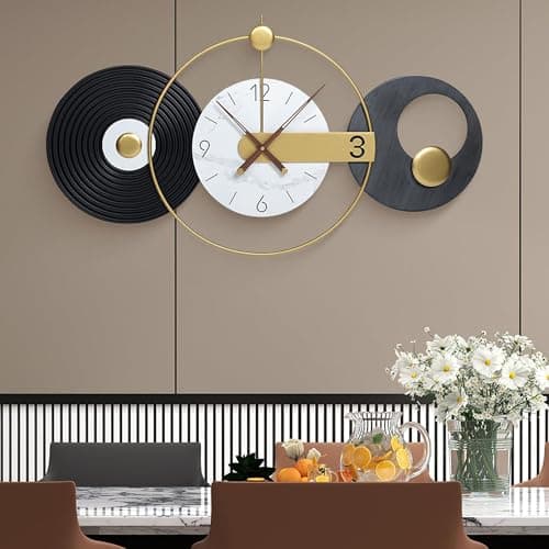 Tiuposr 36x20 Inches Large Wall Clocks for Living Room, Modern Silent Non-Ticking Decorative Clock for Kitchen, Bedroom, Home & Office Decor