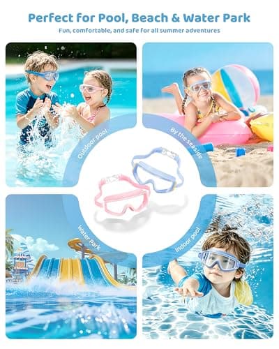 Aegend Kids Swim Goggles 2 Pack – Large Frame Anti Fog Soft Silicone Leak Proof UV Protection for Boys Girls Age 3-15 - Thumbnail 5