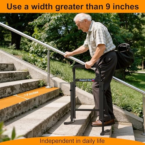 Support Way Stand and Sit Assist Device for Elderly, 2-in-1 Mobility Aid for Couch & Stairs, Adjustable Standing Cane with Wide Base, Lift Assist for Chair, Bed, Toilet- 450 Capacity - Thumbnail 4
