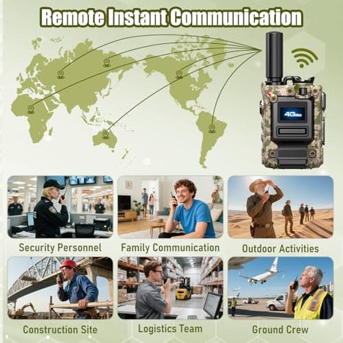 2Pcs 4G Camo Walkie Talkie for Adults,Long Range 4G 1000 Mile Rechargeable Two-Way Radios 3-Day Battery Runtime Ideal for Hiking,Camping,Work,and Emergency Use Portable Two-Way Outdoor Radio(SIM Card) - Thumbnail 4