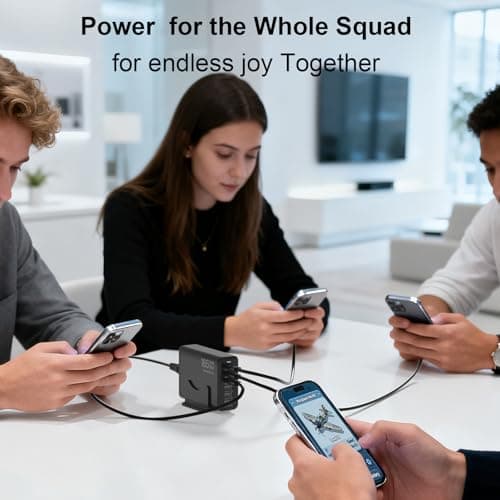iPhone 17 Charger USB C Fast Charger Block, 3 Type C Port Each 40W Charger for iPhone 17 16 15 Pro Max Plus, Galaxy, iPad, Tablet, Total 165W GaN 6 Port Wall Charging Station Hub Adapter Black - Thumbnail 4