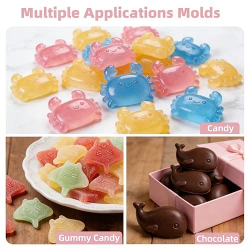Fu Store Ice Cube Tray Shell Silicone Ice Cube Trays with Cute Marine Life Shapes Cubes Easy to Release Perfect for Freezer Home, Kitchen, Drinks, Cocktail, Coffee, Chocolate Mold (Pink) - Thumbnail 2