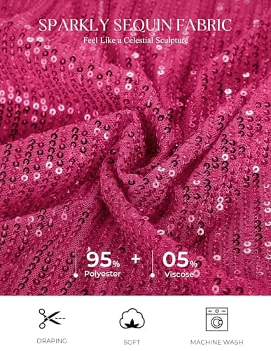 Sparkly Sequin Shimmer Tank Tops for Women Glitter Sleeveless Cami Crop Vest Club Party Top Shirts Rose Red Small - Thumbnail 6