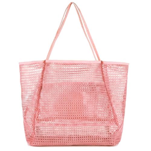 MEALNET Beach Bag with Mini Pocket, Large Foldable Mesh Tote for Women, Lightweight & Travel Bag for Vacation & Outdoor - Image 1