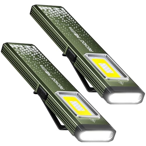 RECHOO Flat EDC Flashlight Rechargeable, 8-Mode Slim Pocket Flashlight with Magnetic Base & Clip, Lightweight Mini Rechargeable Flashlights for Everyday Carry, Working, Camping, Car Repair & Emergency - Image 1