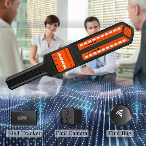 KAXYUYA Hidden Camera Detector RF Signal Scanner Bug Finder Listening Device GPS Tracker Detector, for Car, Hotel, Meeting - Thumbnail 2